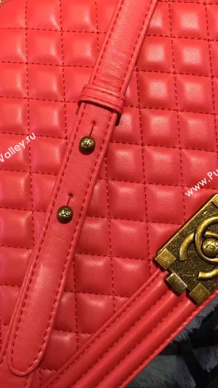 Chanel A67088 lambskin large 28cm le red boy bag 6053