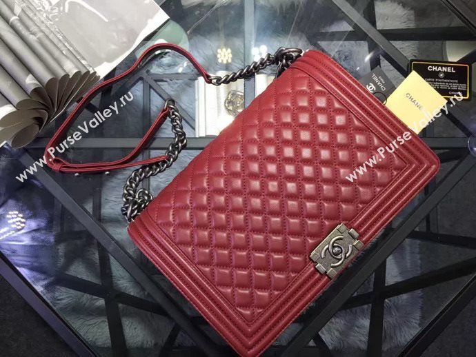 Chanel A67088 lambskin large 28cm le wine boy bag 6054