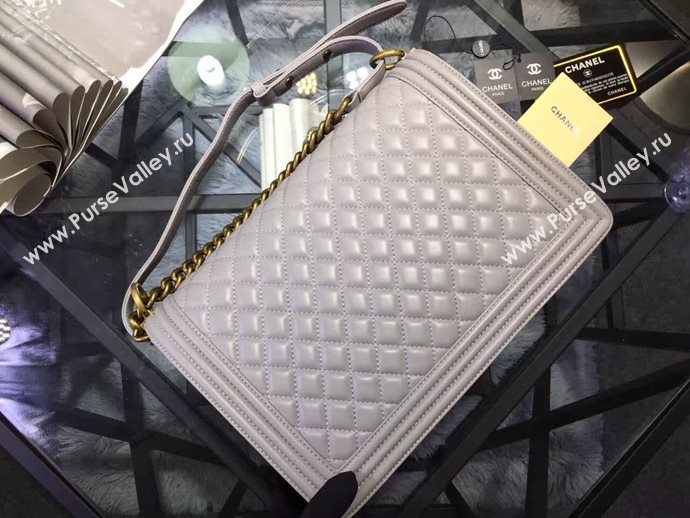 Chanel A67088 lambskin large 28cm le gray boy bag 6055