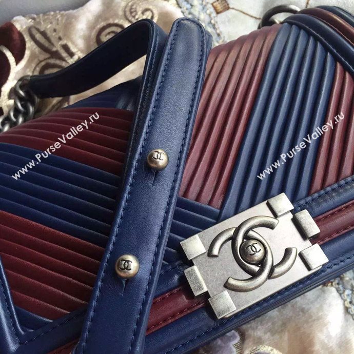 Chanel A67086 lambskin V le boy handbag wine bag 6060