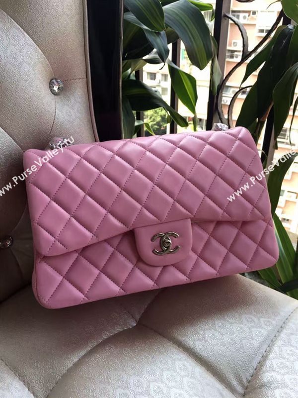 Chanel A1113 lambskin large classic pink flap bag 6063