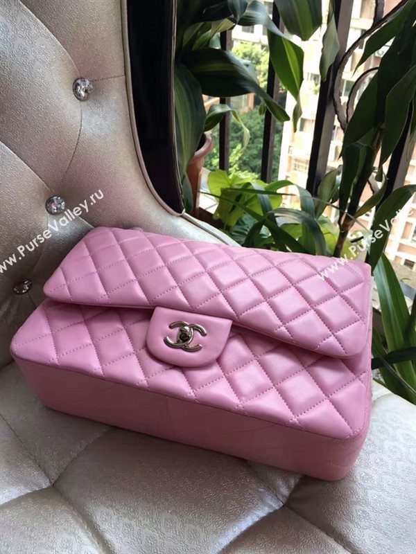 Chanel A1113 lambskin large classic pink flap bag 6063