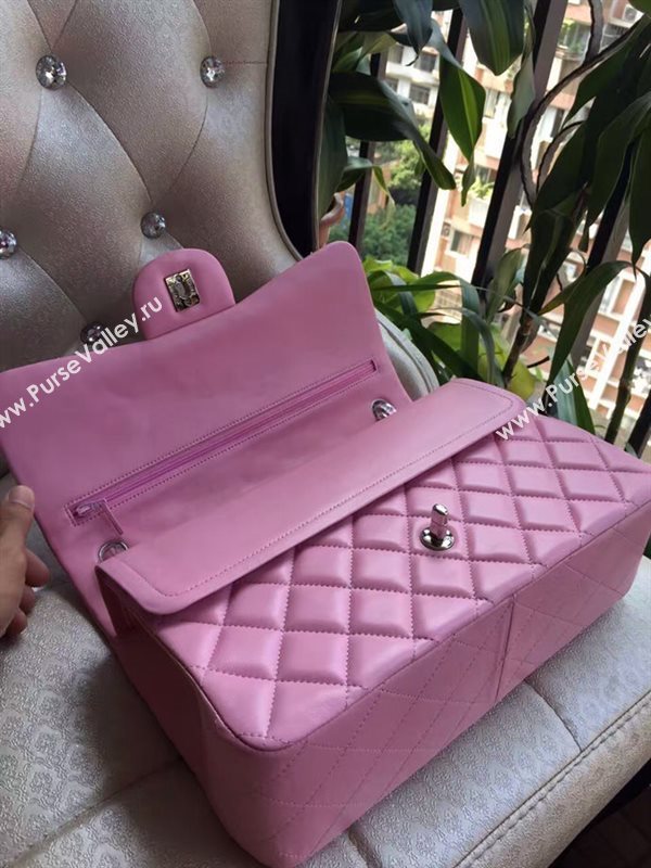 Chanel A1113 lambskin large classic pink flap bag 6063