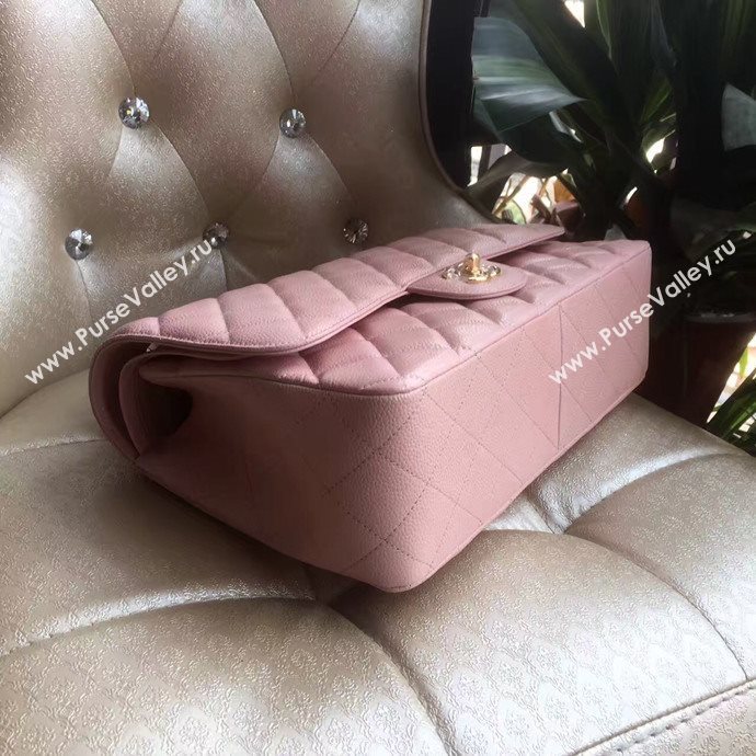 Chanel A1113 caviar lambskin large pink flap bag 6064