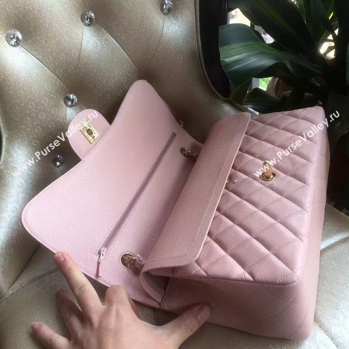 Chanel A1113 caviar lambskin large pink flap bag 6064