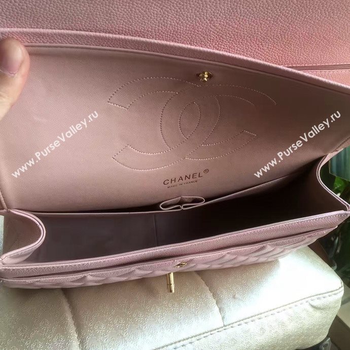 Chanel A1113 caviar lambskin large pink flap bag 6064