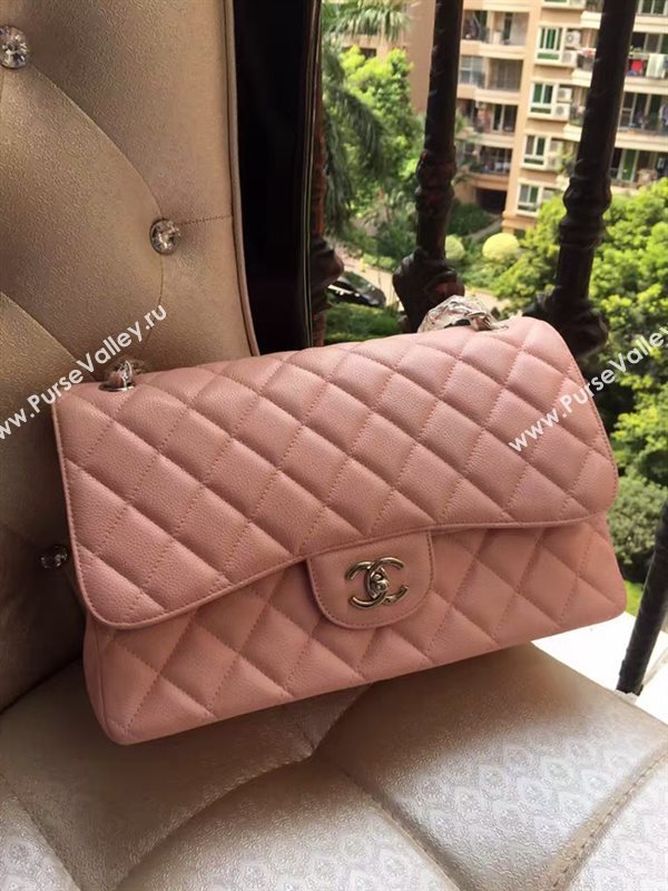 Chanel A1113 caviar lambskin large pink flap bag 6065