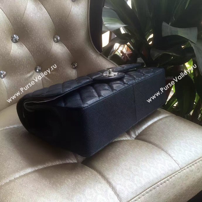 Chanel A1113 caviar lambskin large black flap bag 6069