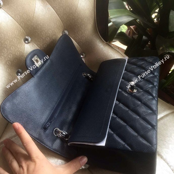 Chanel A1113 caviar lambskin large black flap bag 6069