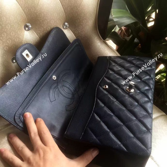 Chanel A1113 caviar lambskin large black flap bag 6069