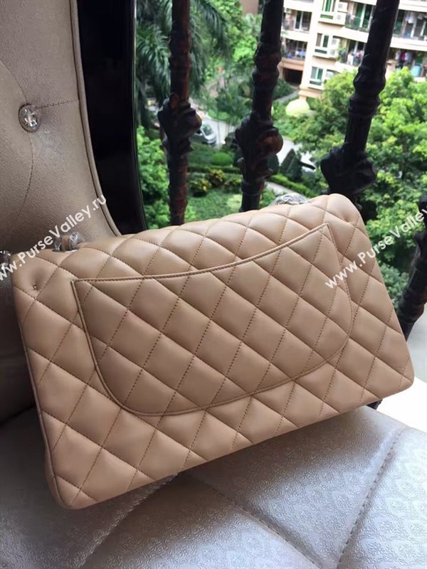 Chanel A1113 lambskin large apricot flap bag 6072