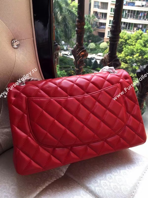 Chanel A1113 lambskin large red flap bag 6075