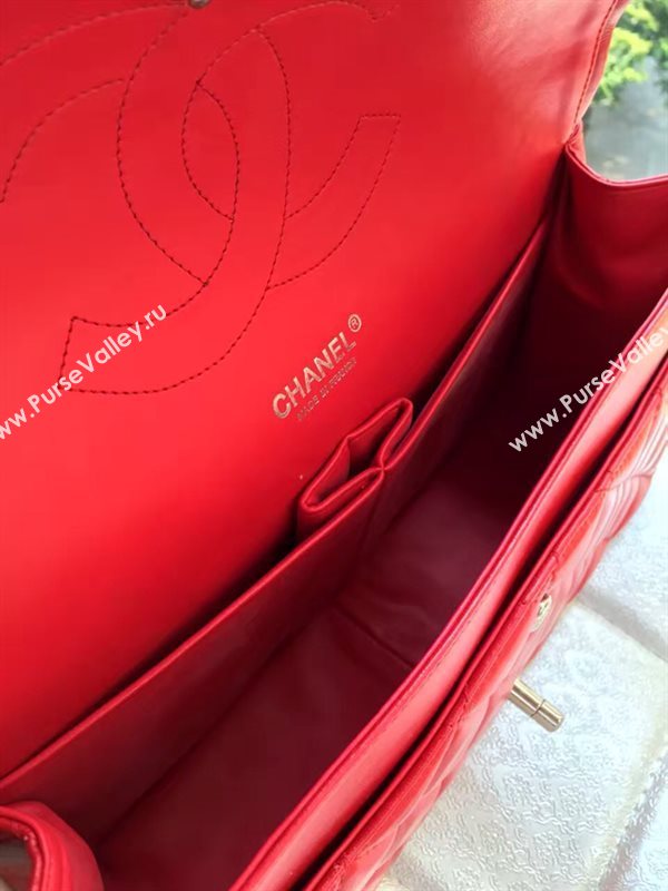Chanel A1113 lambskin large red flap bag 6075