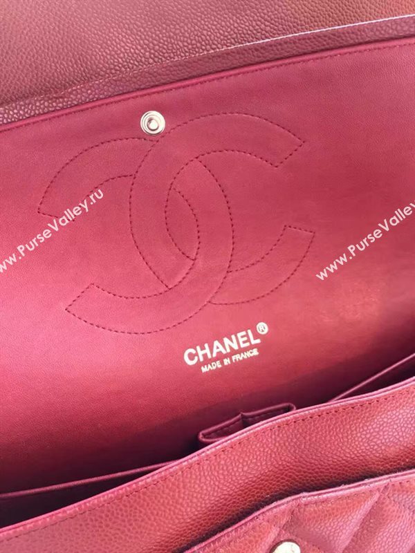 Chanel A1113 caviar lambskin large wine flap bag 6076