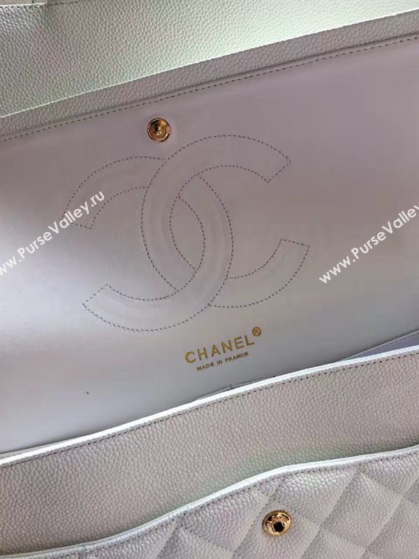 Chanel A1113 caviar lambskin large white flap bag 6078