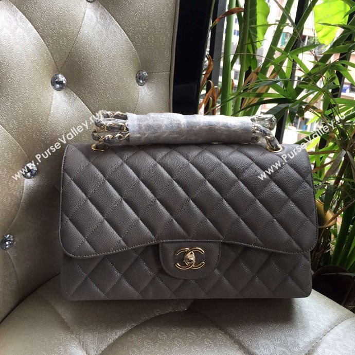 Chanel A1113 caviar lambskin large gray flap bag 6083