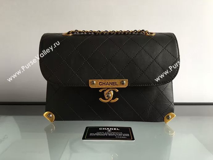 Chanel A93515 calfskin shoulder black tote bag 6085