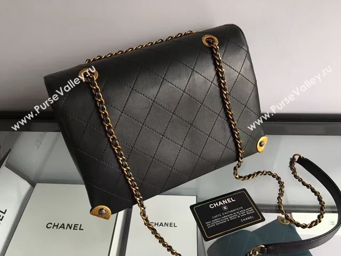 Chanel A93515 calfskin shoulder black tote bag 6085