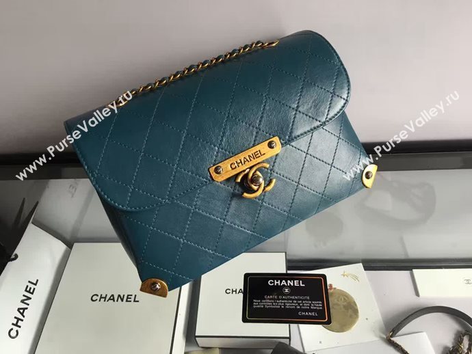 Chanel A93515 calfskin shoulder blue tote bag 6086