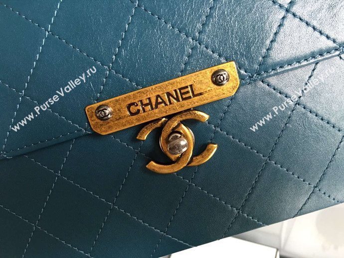 Chanel A93515 calfskin shoulder blue tote bag 6086