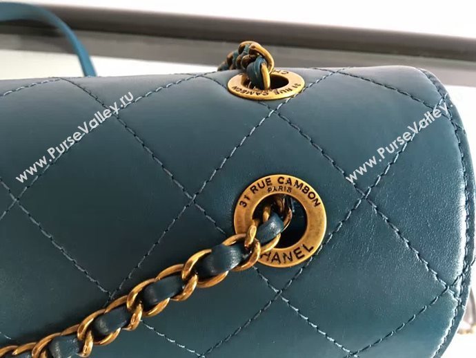 Chanel A93515 calfskin shoulder blue tote bag 6086