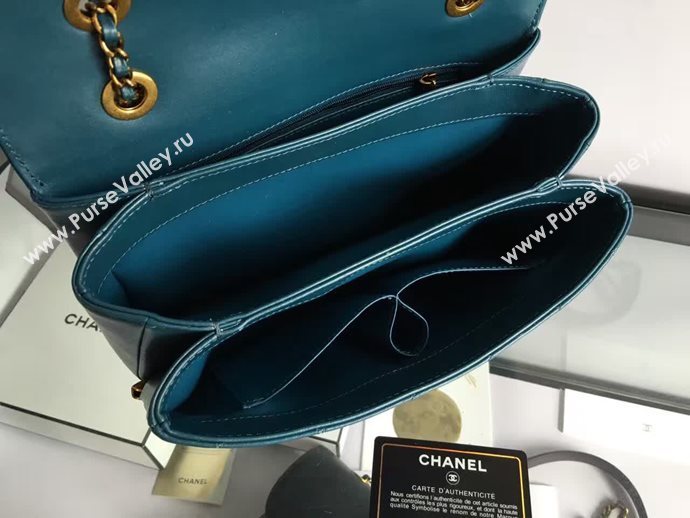 Chanel A93515 calfskin shoulder blue tote bag 6086