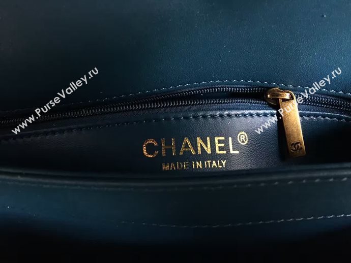 Chanel A93515 calfskin shoulder blue tote bag 6086