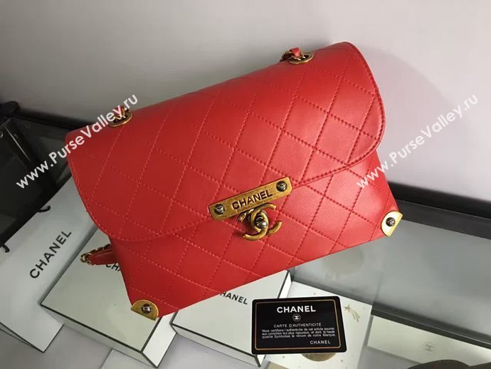 Chanel A93515 calfskin shoulder red tote bag 6087