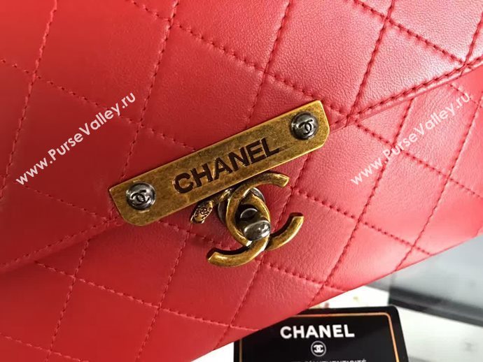 Chanel A93515 calfskin shoulder red tote bag 6087