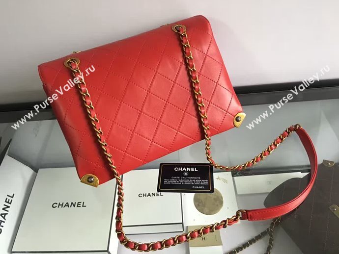 Chanel A93515 calfskin shoulder red tote bag 6087