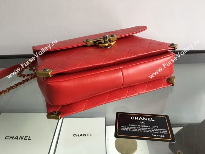 Chanel A93515 calfskin shoulder red tote bag 6087