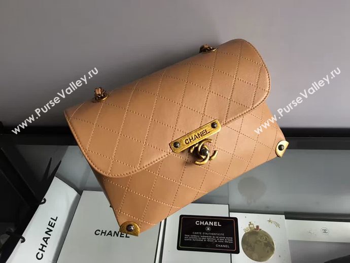 Chanel A93515 calfskin shoulder apricot tote bag 6088