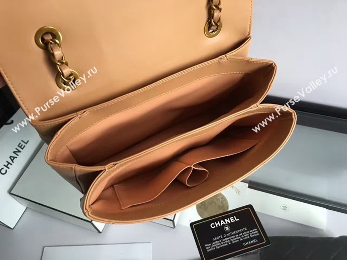 Chanel A93515 calfskin shoulder apricot tote bag 6088