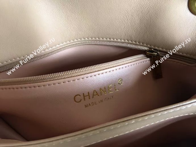 Chanel A93515 calfskin shoulder apricot tote bag 6088