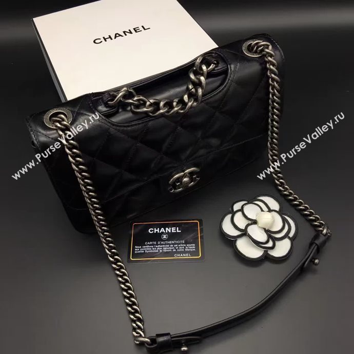 Chanel A68320 calfskin shoulder black flap bag 6089