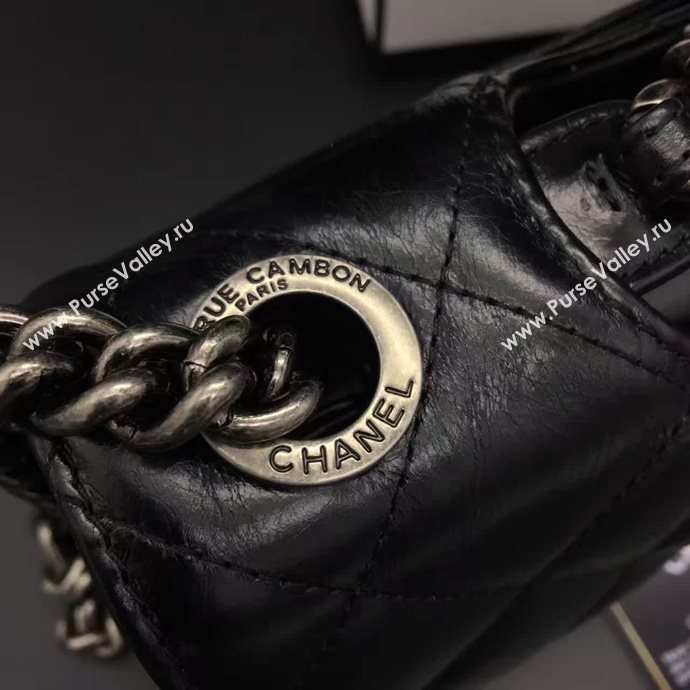 Chanel A68320 calfskin shoulder black flap bag 6089