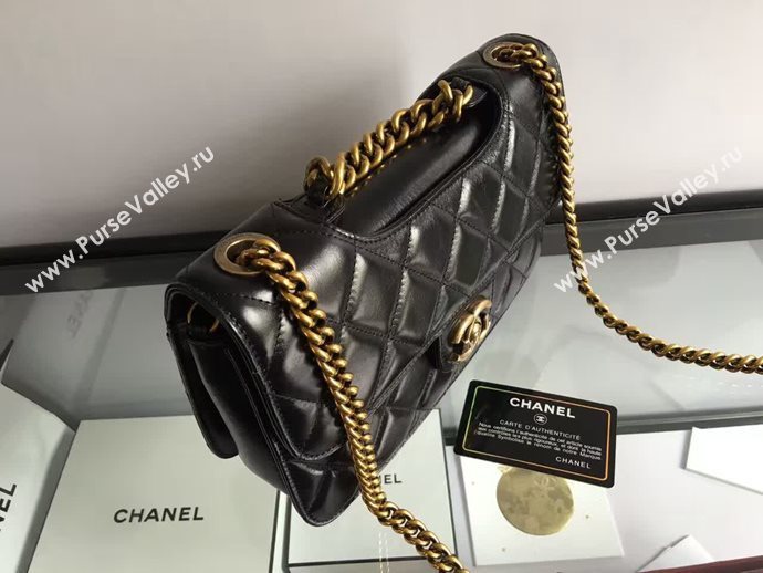 Chanel A68320 calfskin shoulder black flap bag 6090