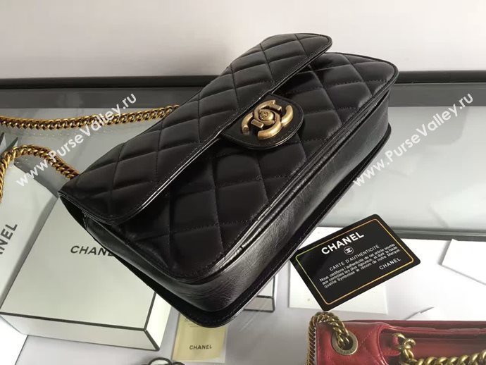 Chanel A68320 calfskin shoulder black flap bag 6090