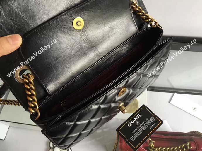 Chanel A68320 calfskin shoulder black flap bag 6090