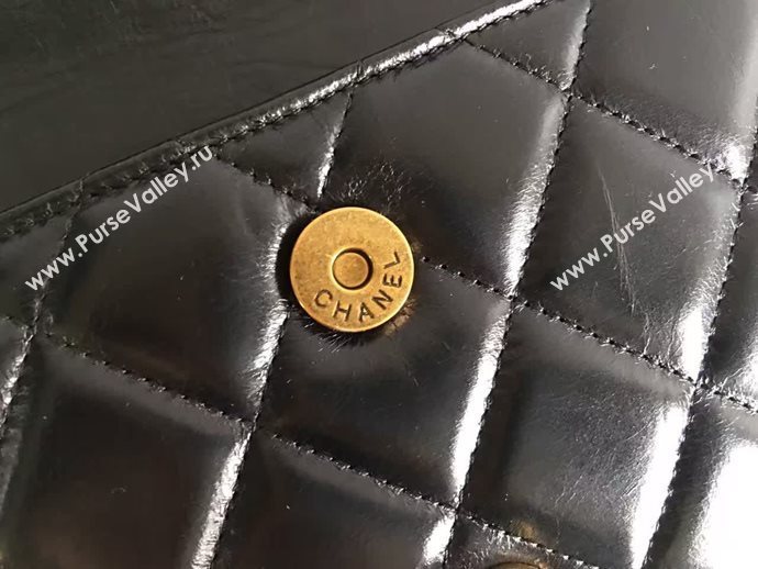 Chanel A68320 calfskin shoulder black flap bag 6090