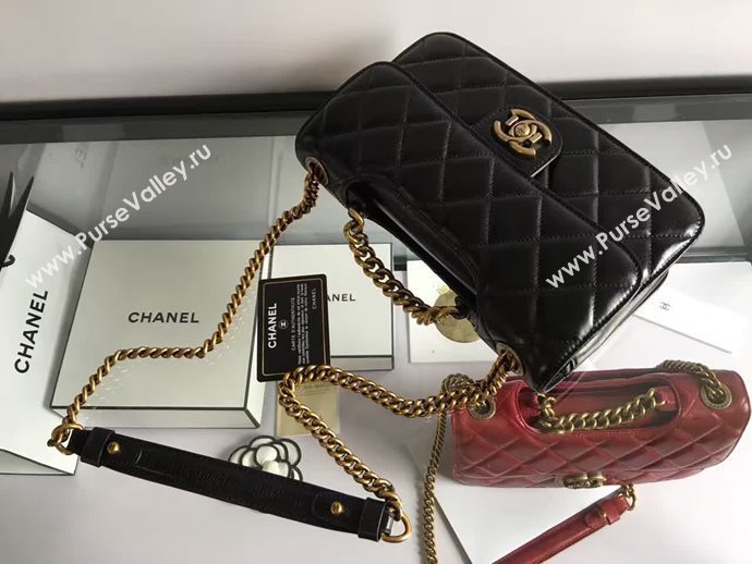 Chanel A68320 calfskin shoulder black flap bag 6090