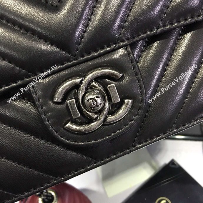 Chanel A68320 calfskin shoulder black flap bag 6093