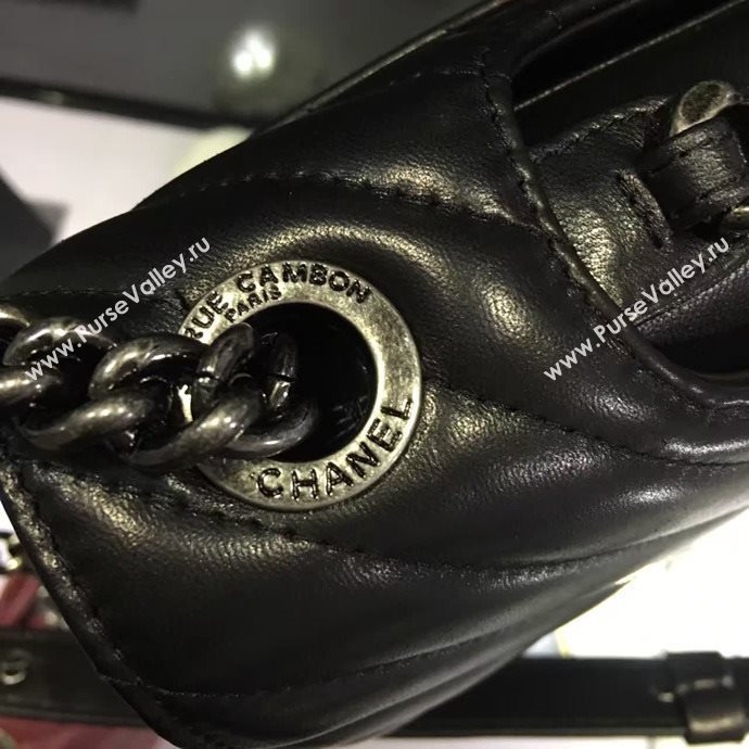 Chanel A68320 calfskin shoulder black flap bag 6093