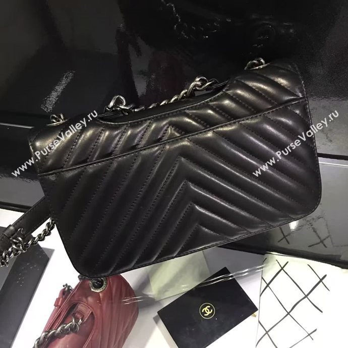 Chanel A68320 calfskin shoulder black flap bag 6093