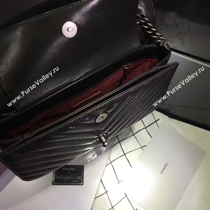 Chanel A68320 calfskin shoulder black flap bag 6093