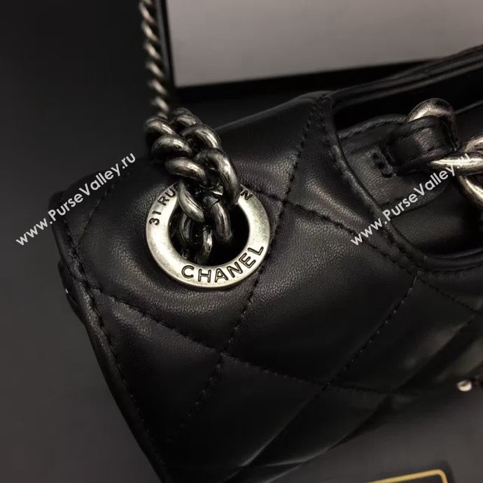 Chanel A68320 calfskin shoulder black flap bag 6094