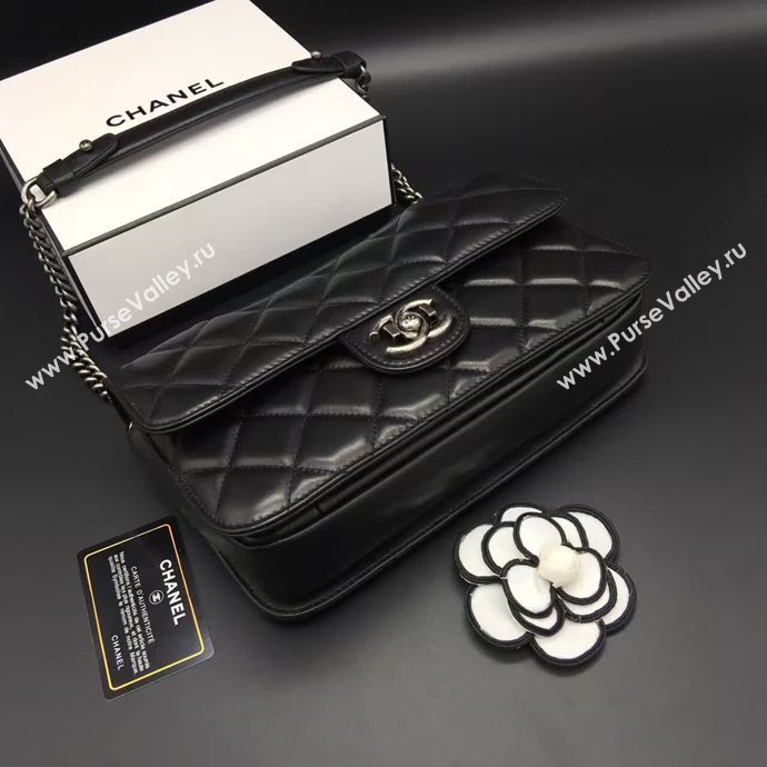 Chanel A68320 calfskin shoulder black flap bag 6094