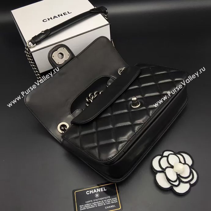Chanel A68320 calfskin shoulder black flap bag 6094