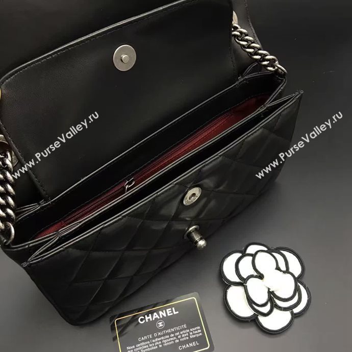 Chanel A68320 calfskin shoulder black flap bag 6094
