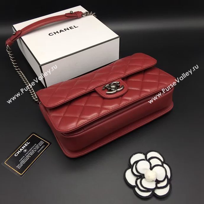 Chanel A68320 calfskin shoulder wine flap bag 6096